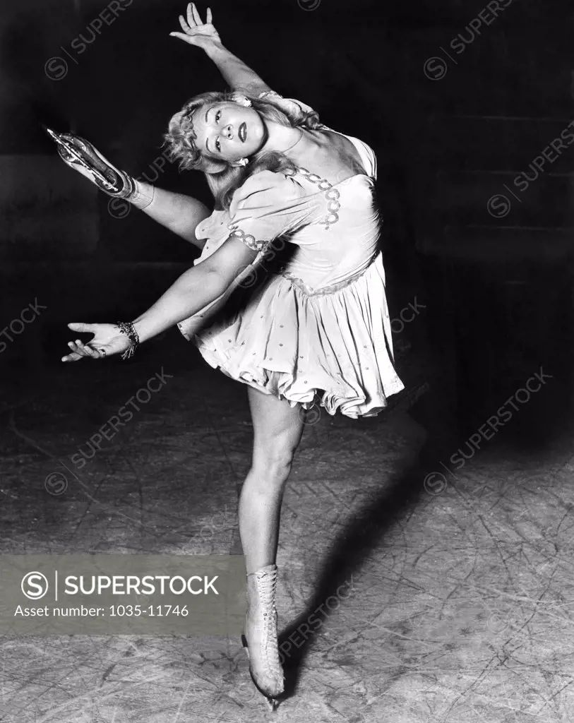 California: August 12, 1942. Belita, the Blond Ballerina of the Rinks, is the star of ice shows where ever she appears.