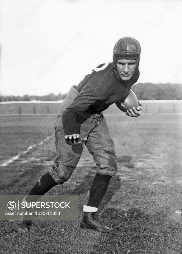 Notre Dame, Indiana:  November 2, 1934. MIke Layden, halfback for Notre Dame. He is the younger brother of Elmer Layden, who is not only the coach, but was also one of the Four Horsemen of 1924 fame.