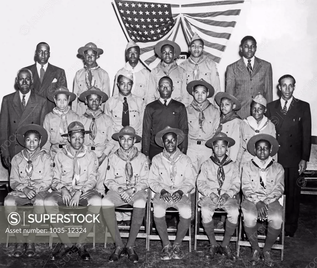 Oakland, Caliornia:  May, 1944. An African American Boy Scout troop in Oakland.