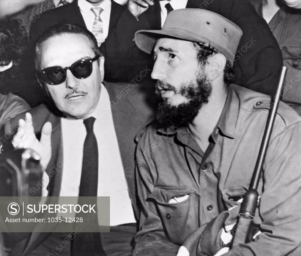 Havana, Cuba:   Jannuary 8, 1959. Fidel Castro and Cuban President Manuel Urrutia.