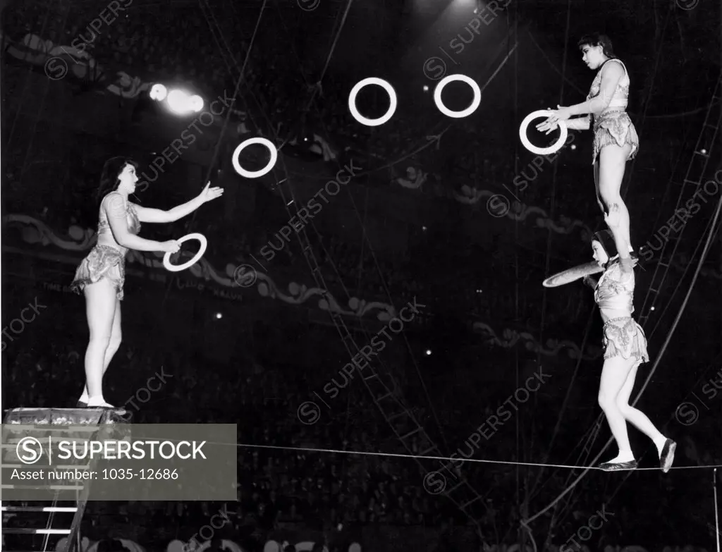 Philadelphia, Pennsylvania:  April 24, 1942 The Naittos, a Chinese family tightrope act that that performs with the circus.