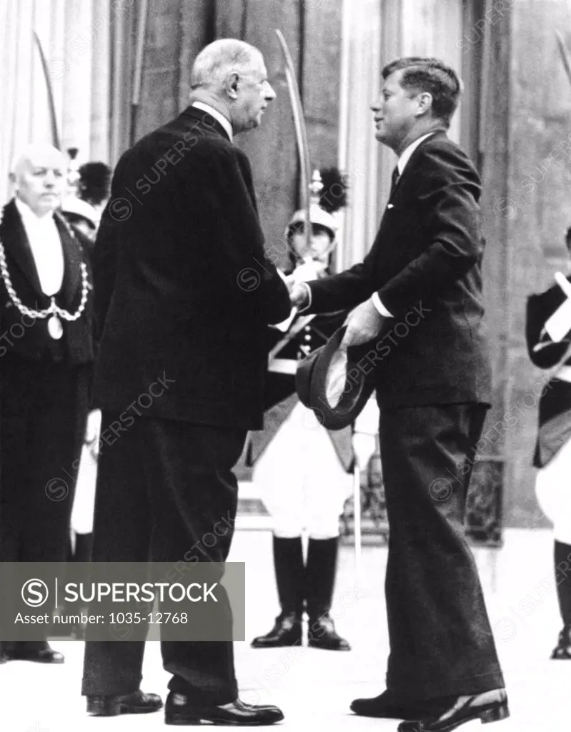 Vienna, Austria:   June, 1961 President Kenndy and French President Charles de Gaulle meet at the Vienna Conference.
