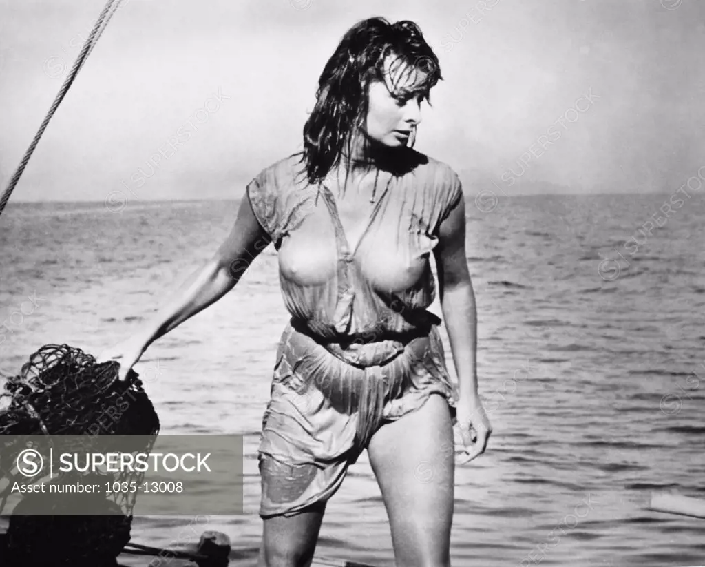 Greece:  1957 Movie star Sophia Loren in a scene from the film 'Boy on a Dolphin'.