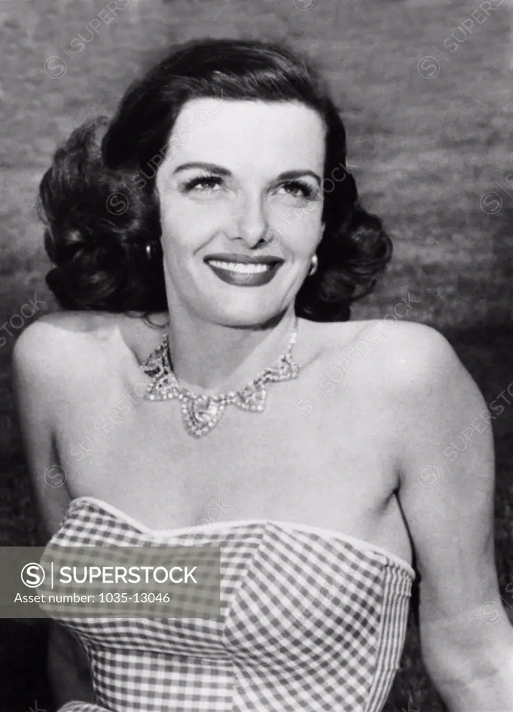 Hollywood, California:  1941 A portrait of movie star Jane Russell.
