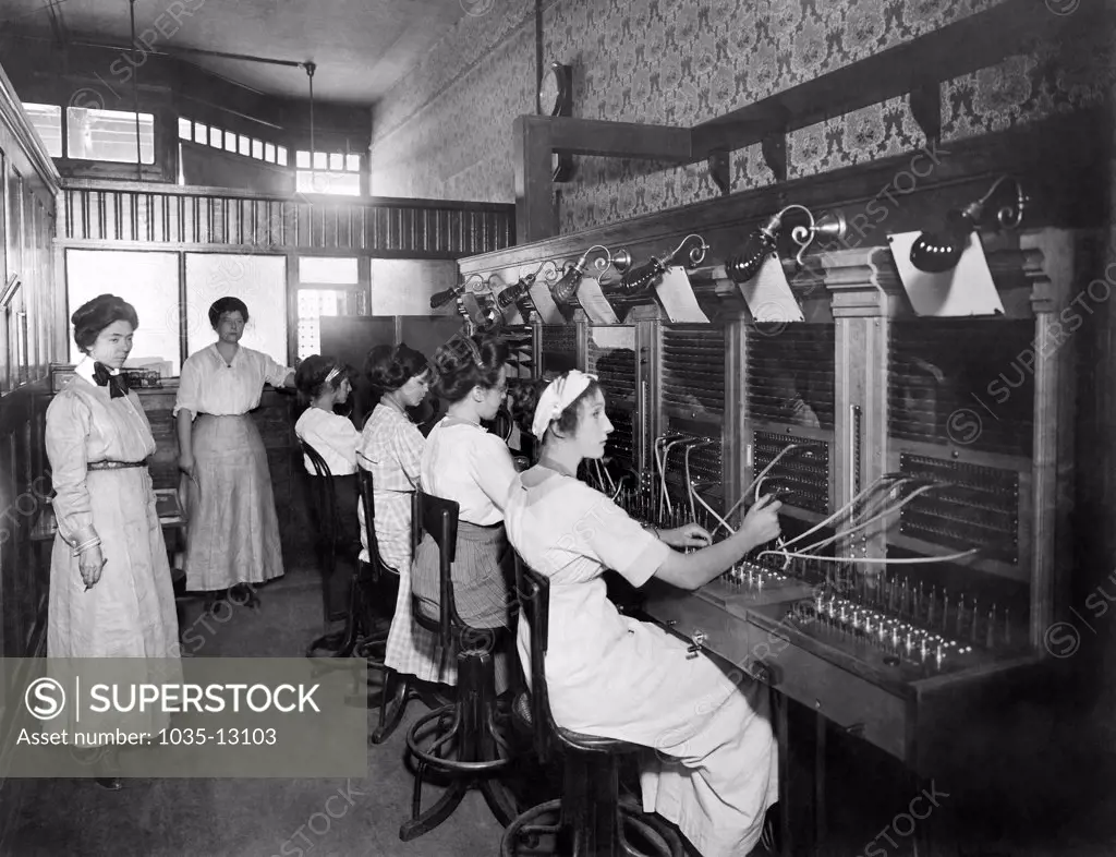 Willows, California:  October 10, 1911 Telephone switchboard operators.
