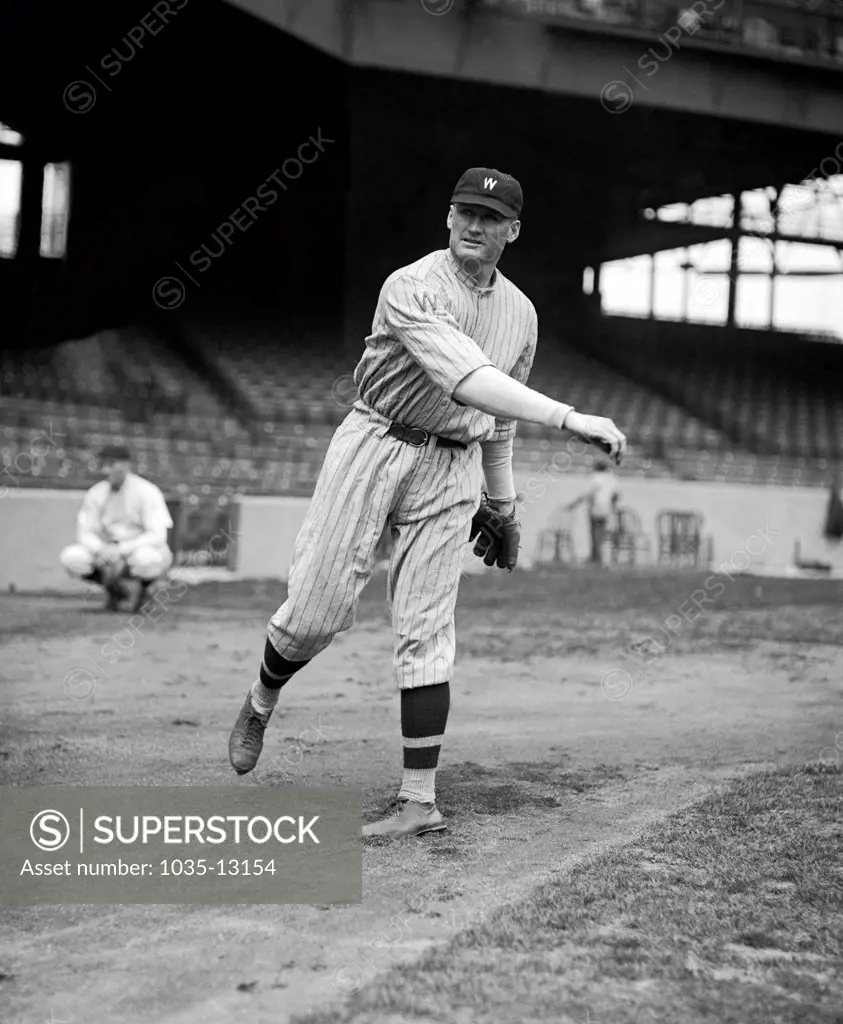 Washington, D.C.:  April 11, 1924 Walter Johnson, star pitcher for the Washington Senators in the year that they went on to win the World Series.