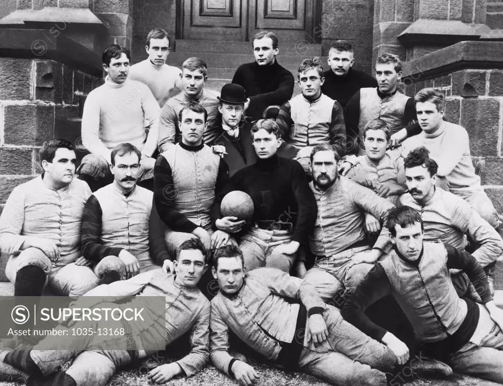 New Brunswick, New Jersey:  1891  A group portrait of the Rutger College's 1891 football team.