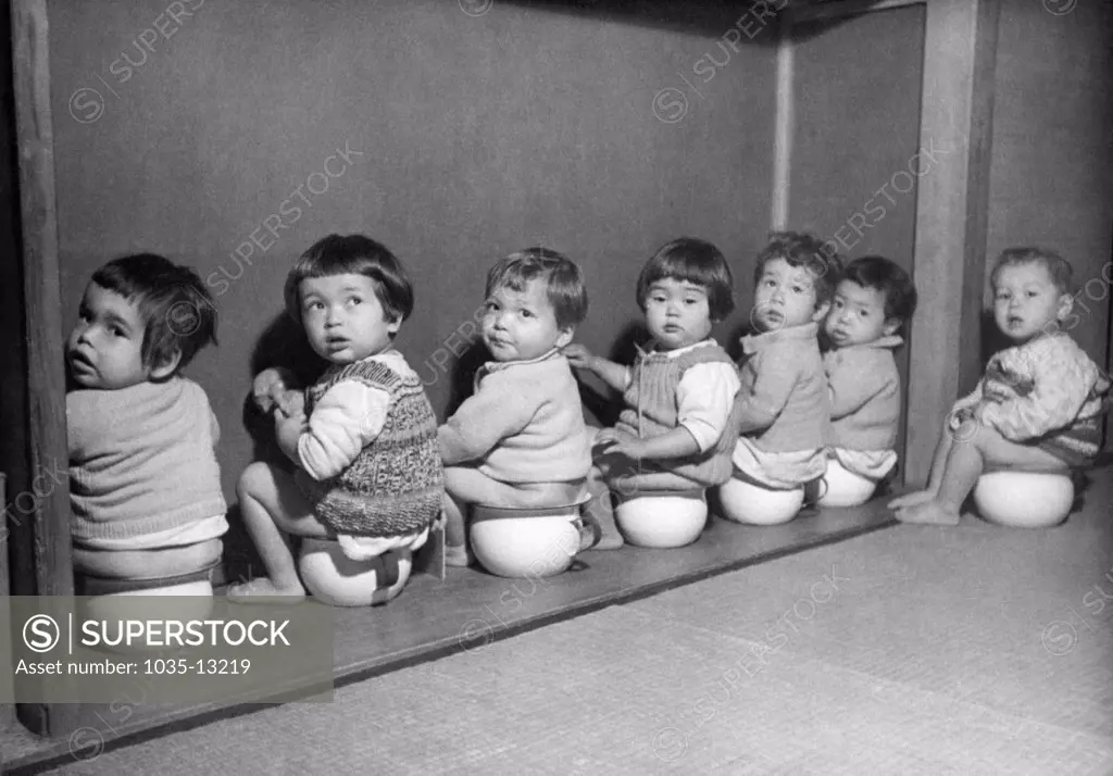 Japan:  c. 1948 Young children in an orphanage in post-war Japan.