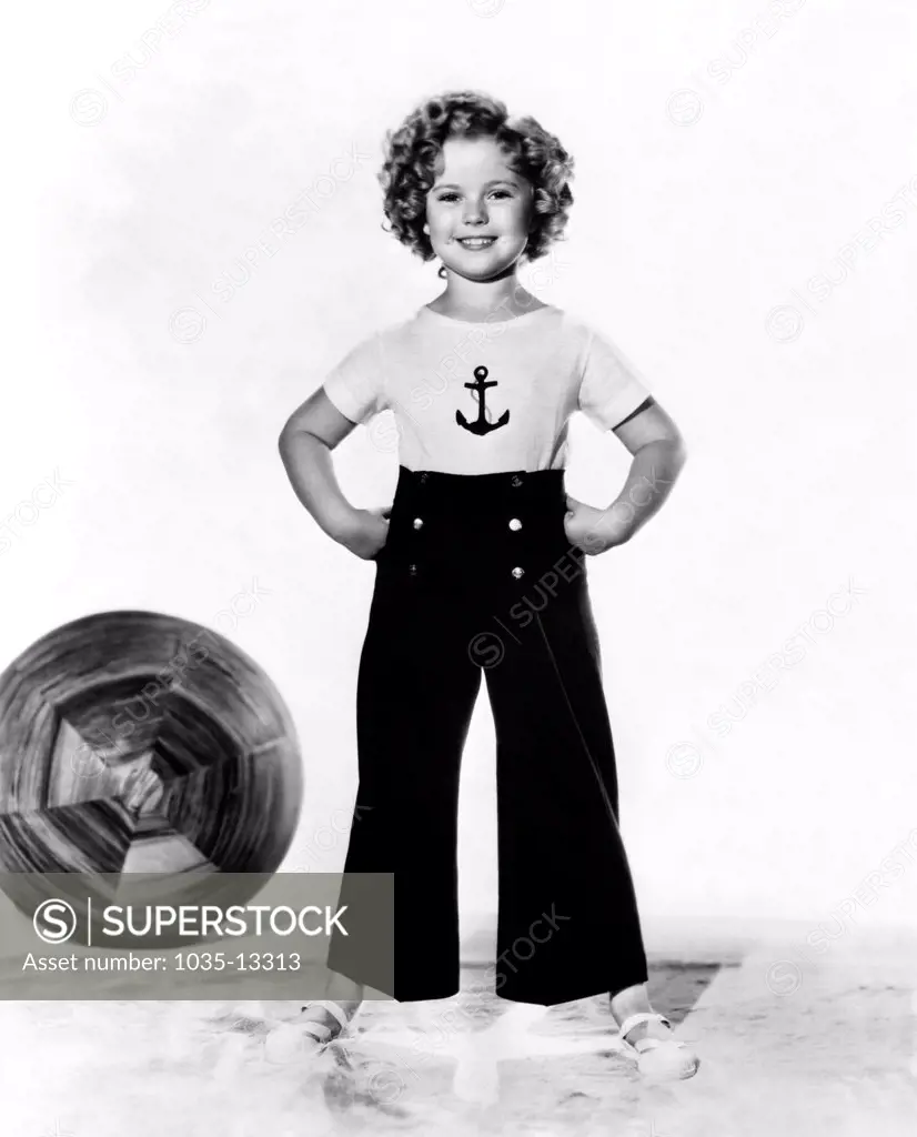 Hollywood, California:  c. 1935 A portrait of child movie star Shirley Temple.