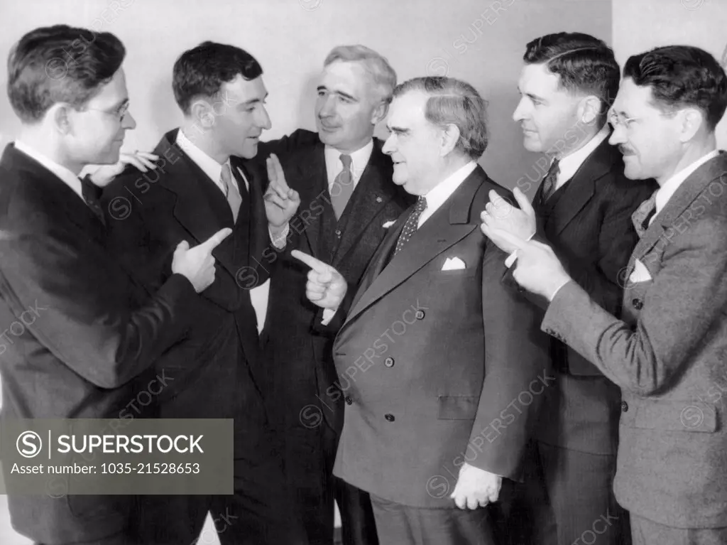 Los Angeles, California: November, 1935 Six members of the Dockweiler family, all lawyers.