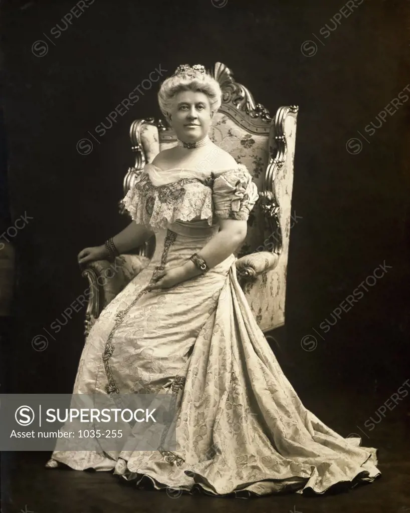 Portrait of a senior woman wearing Victorian dress
