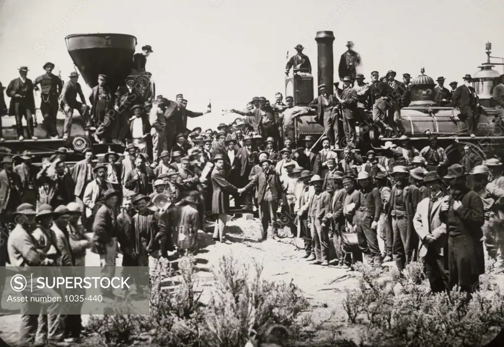 Completion of the first transcontinental railroad  Promontory  Utah  USA  1869  