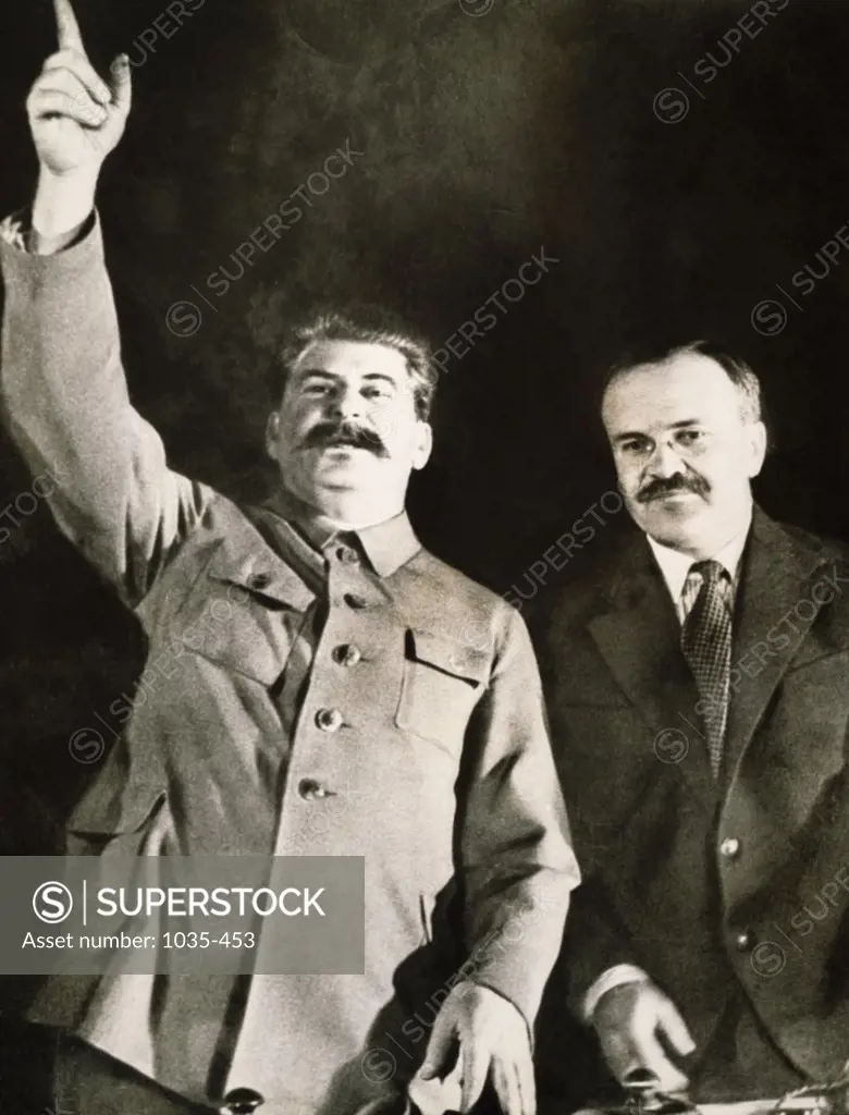 Joseph Stalin-Soviet dictator, Vyacheslav Molotov-Soviet statesman, 1935