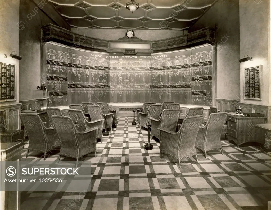 Interior of a stock brokerage firm, Oakland, California, USA