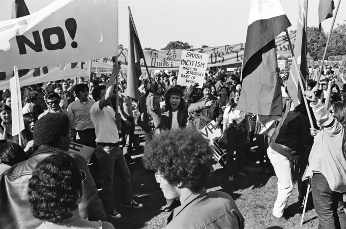 San Francisco, California:   1971 An anti Vietnam War gathering in Golden Gate Park.