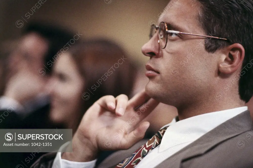 Close-up of a businessman in a meeting