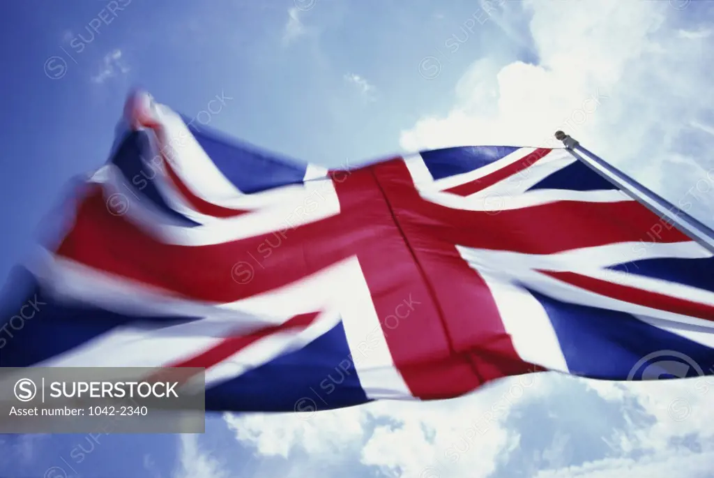 Low angle view of the British flag