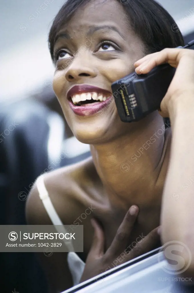 Young woman talking on a mobile phone