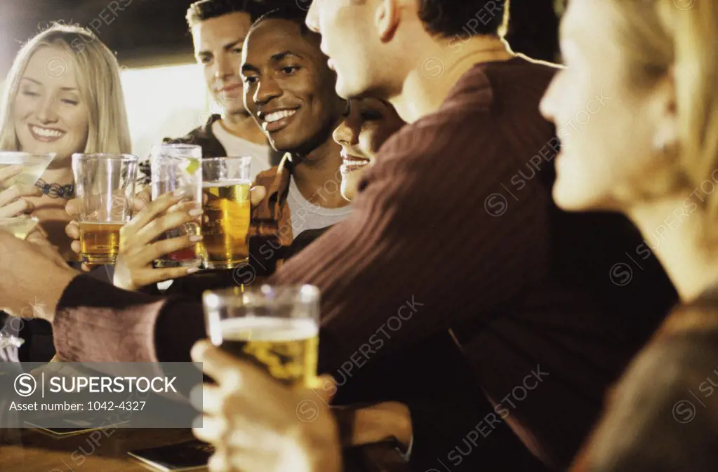 Group of young people in a bar