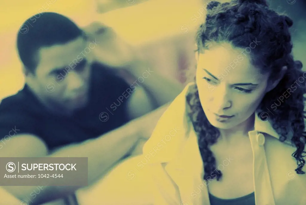 Young couple depressed