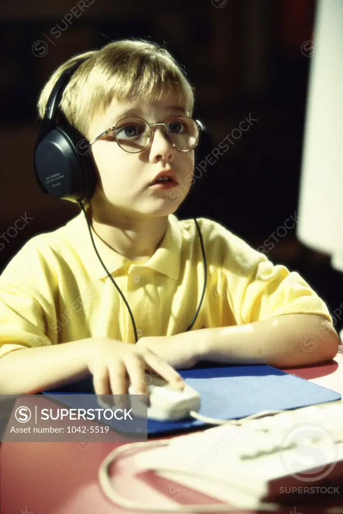 Boy in front of a computer