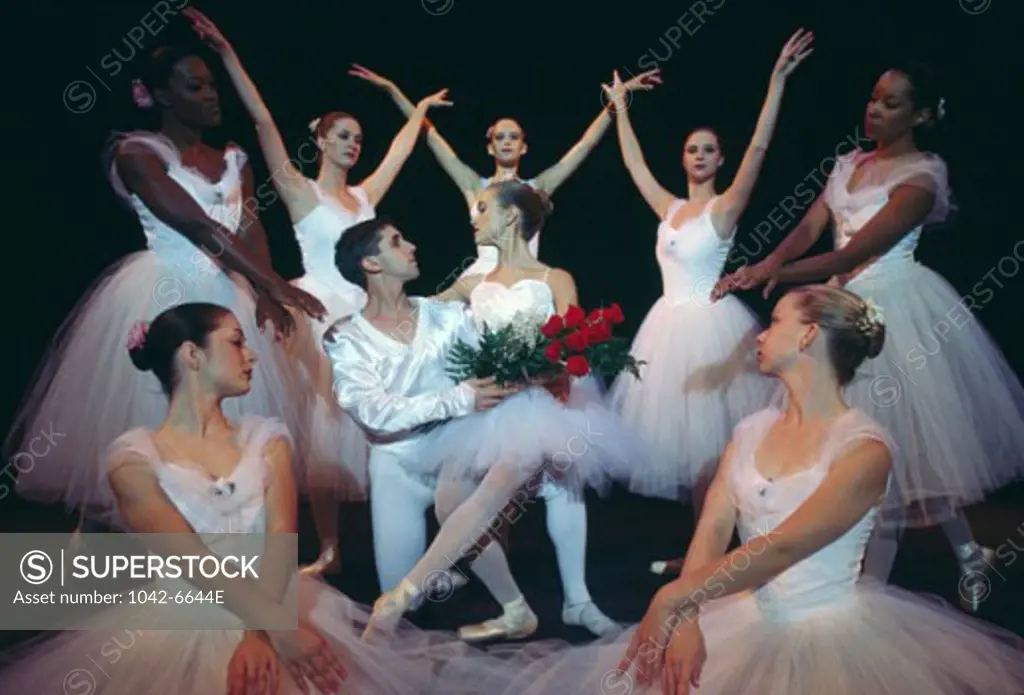 Ballet dancers performing on a stage