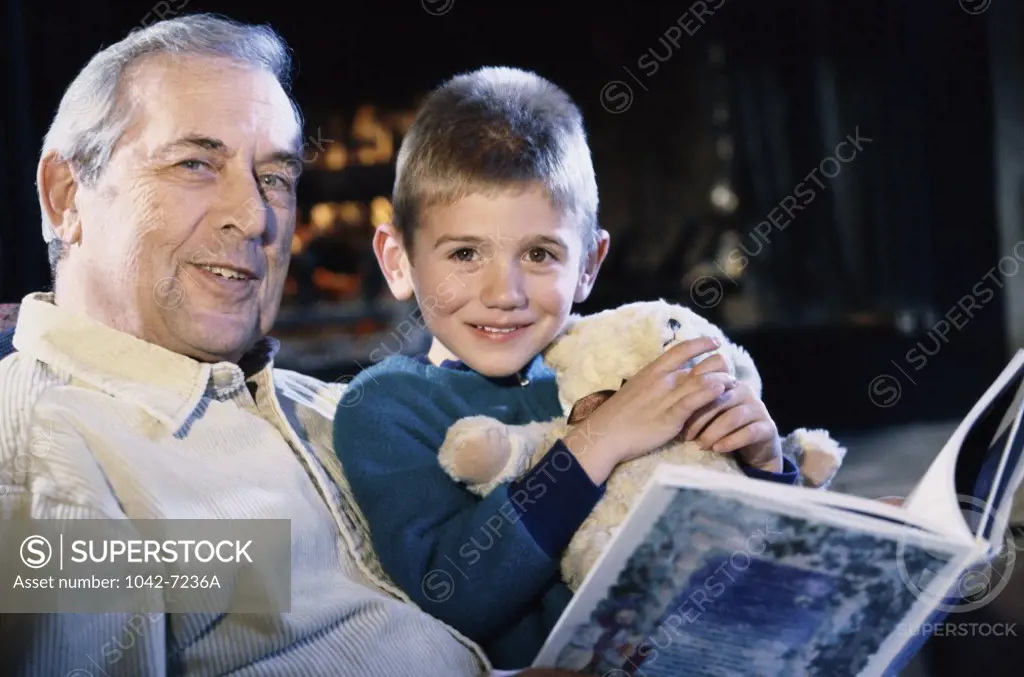 Portrait of a grandfather and his grandson