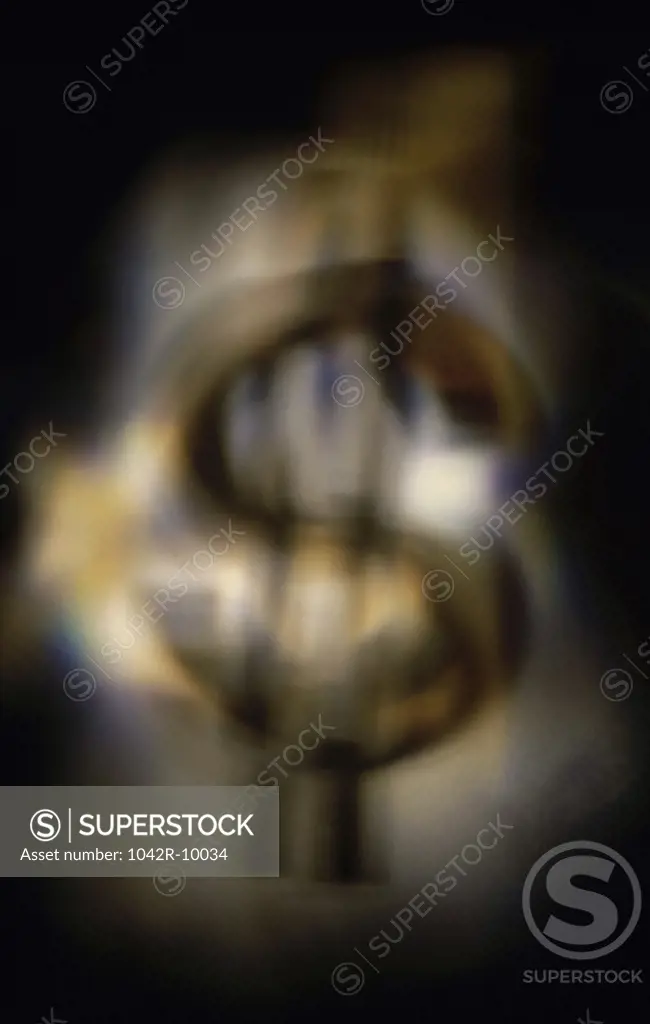 Blurred view of a dollar sign