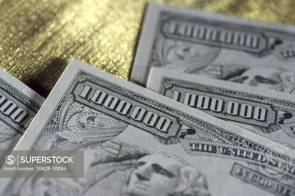 Close-up of American dollar bills