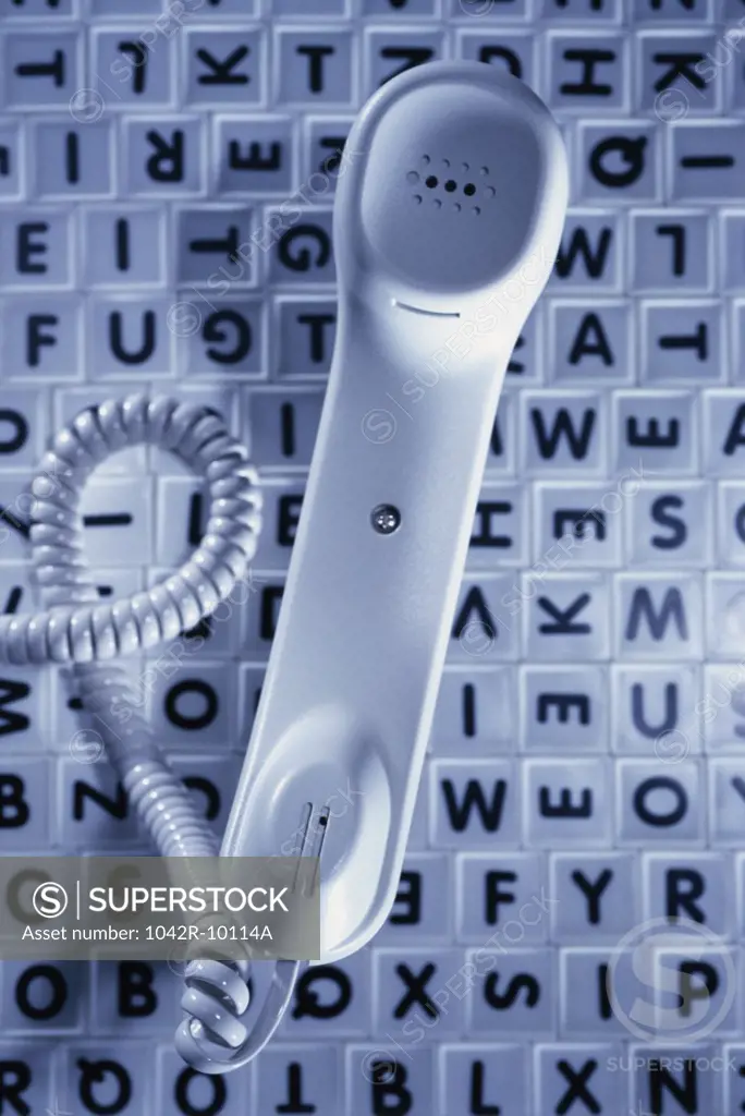 Telephone receiver on alphabets