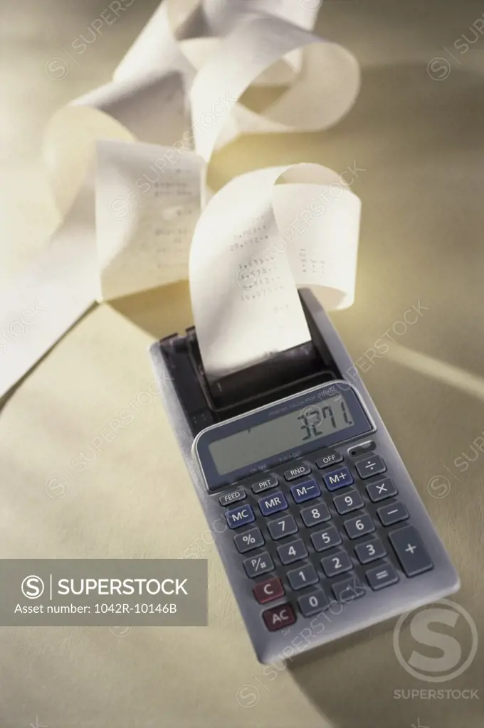 Calculator and paper printout