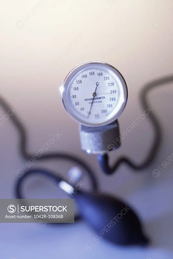 Close-up of a blood pressure gauge