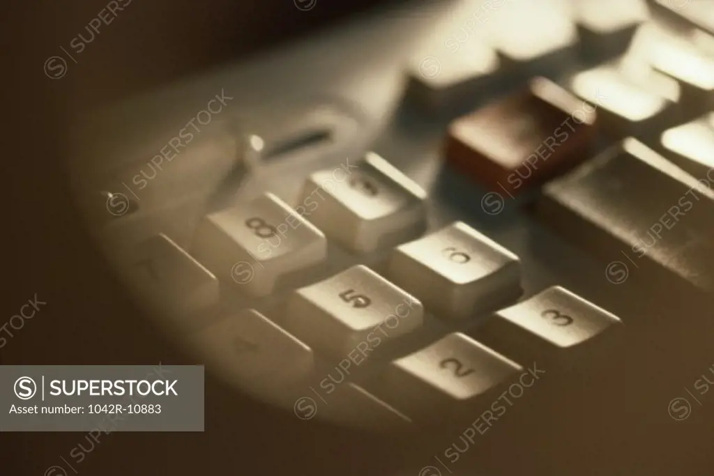 Close-up of buttons of a calculator