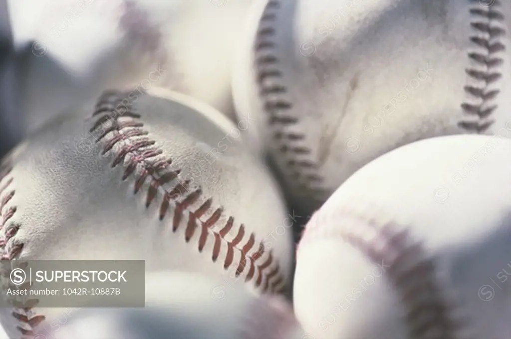 Close-up of baseballs