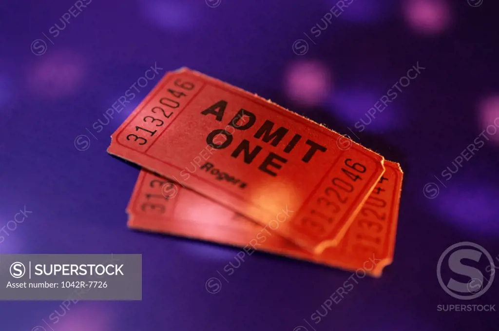 Close-up of ticket stubs