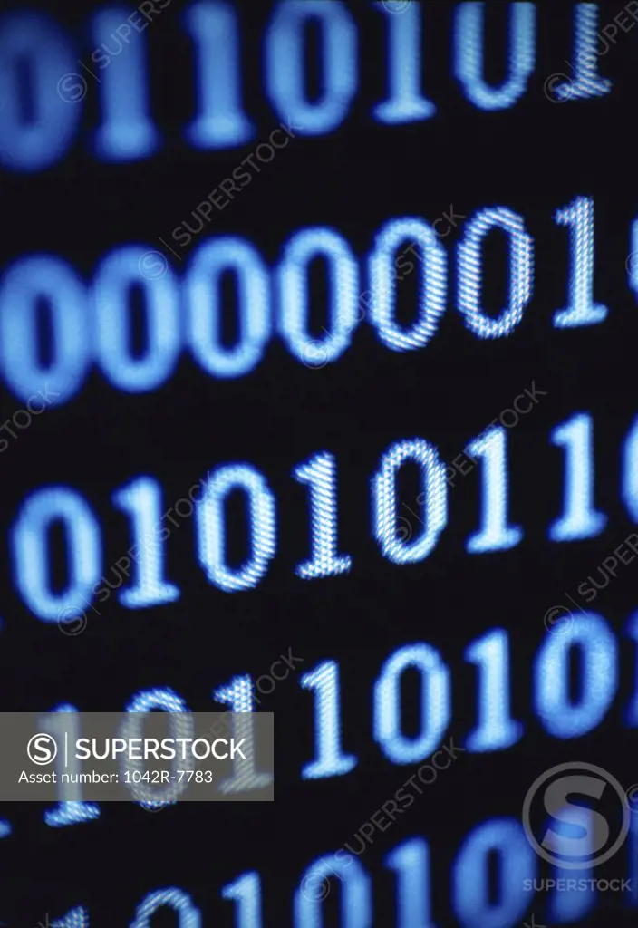 Close-up of binary code