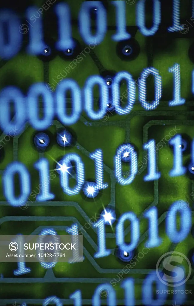 Close-up of binary code