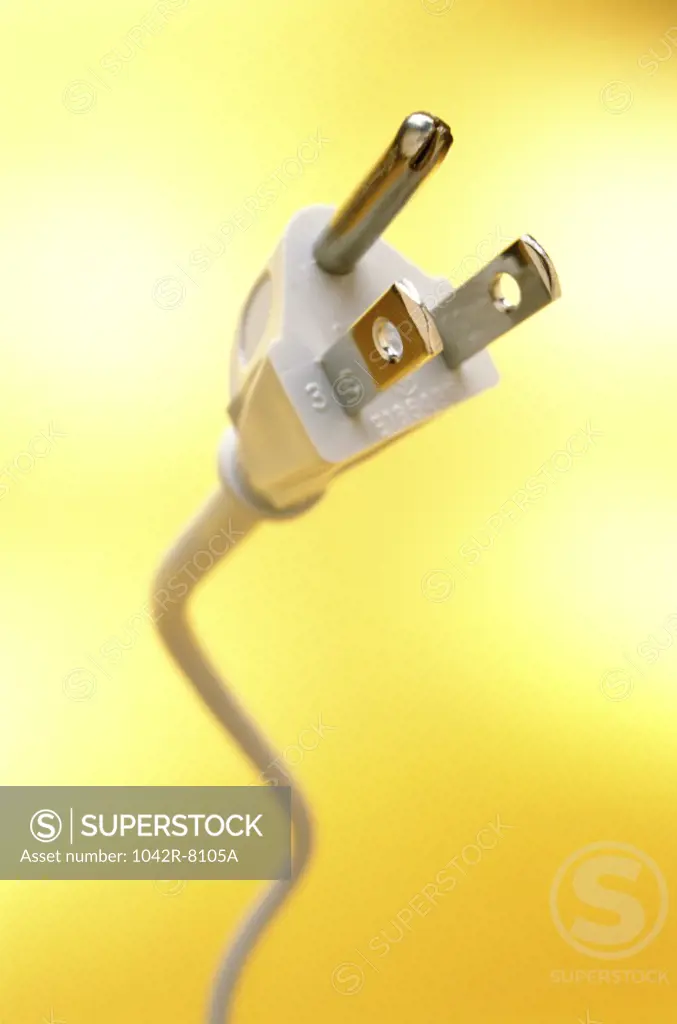 Close-up of a three pin electric plug