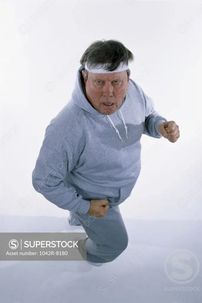 Portrait of a man exercising