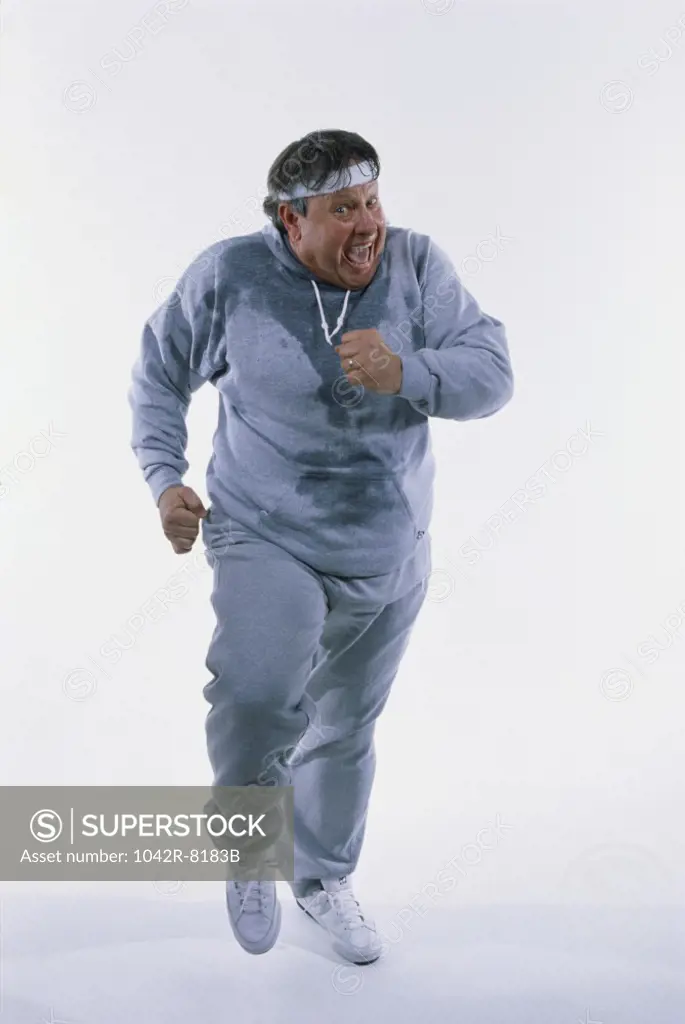 Portrait of a man exercising