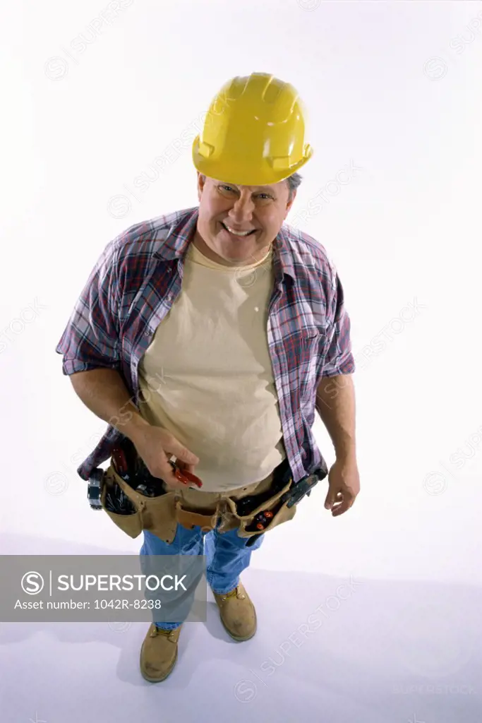 Portrait of a construction worker wearing a hardhat