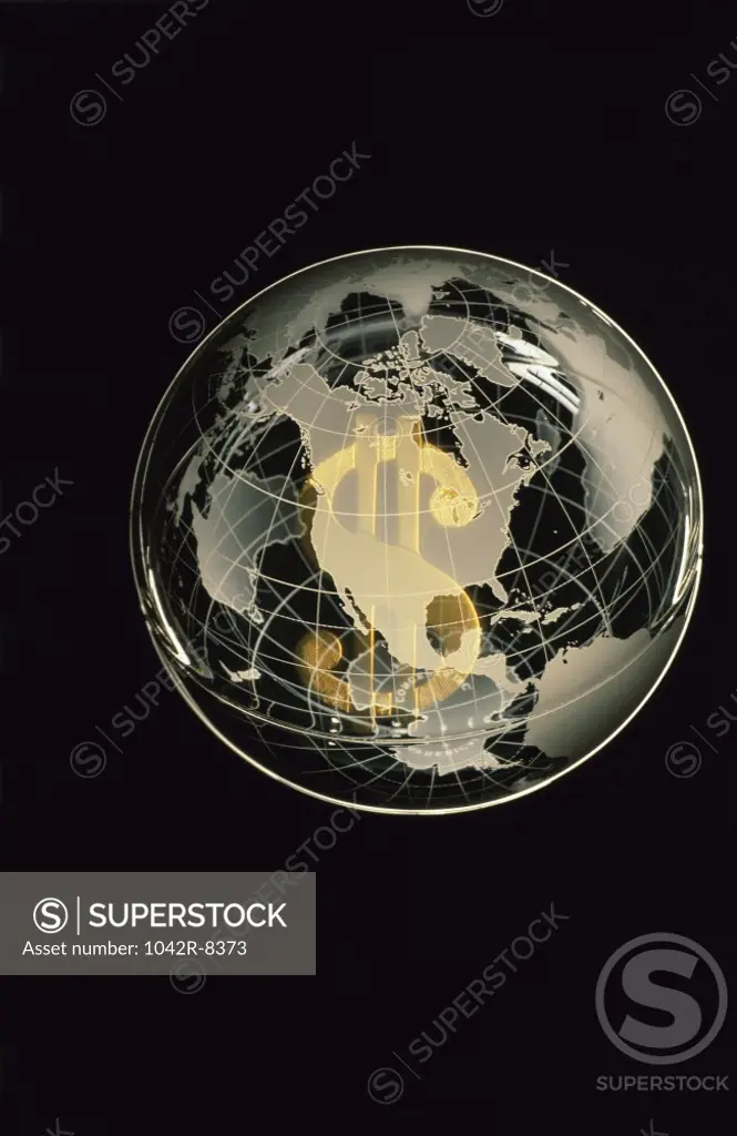 Dollar sign on a globe