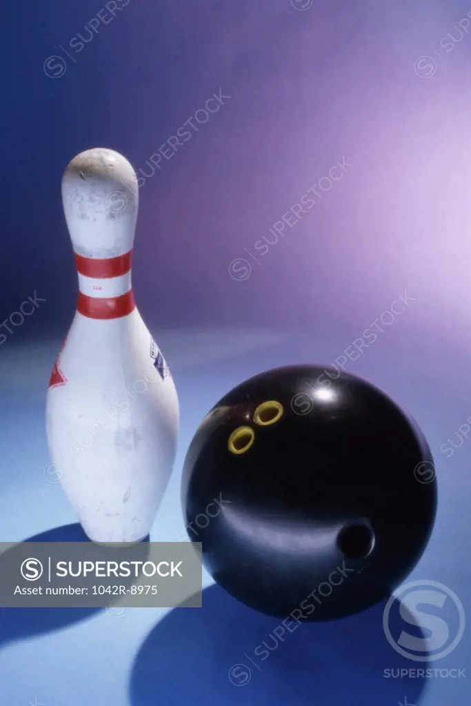 Bowling ball and a pin