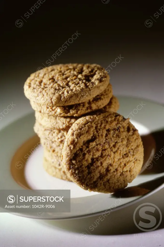 Close-up of cookies on a plate