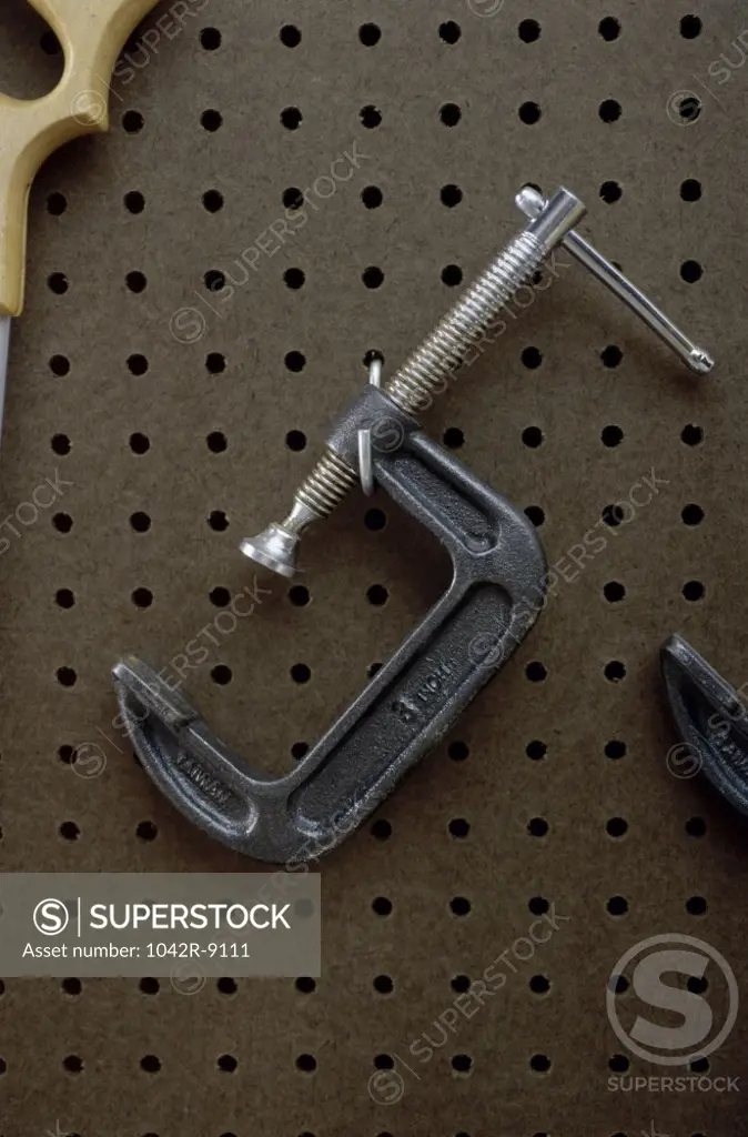 Close-up of a clamp