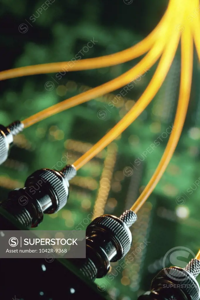 Close-up of computer cables