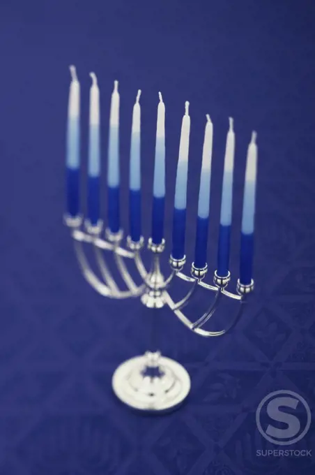 Candles on a menorah