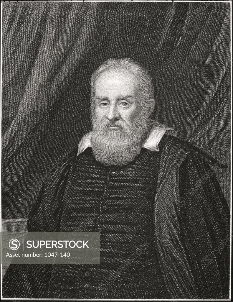 Galileo Galilei (1564-1642) Italian Mathematician, Astronomer and  Physicist  Artist Unknown Engraving
