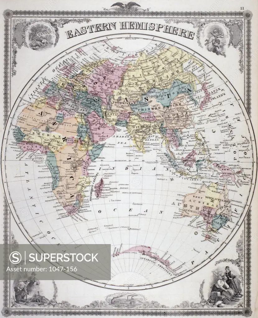 Eastern Hemisphere Map 1875