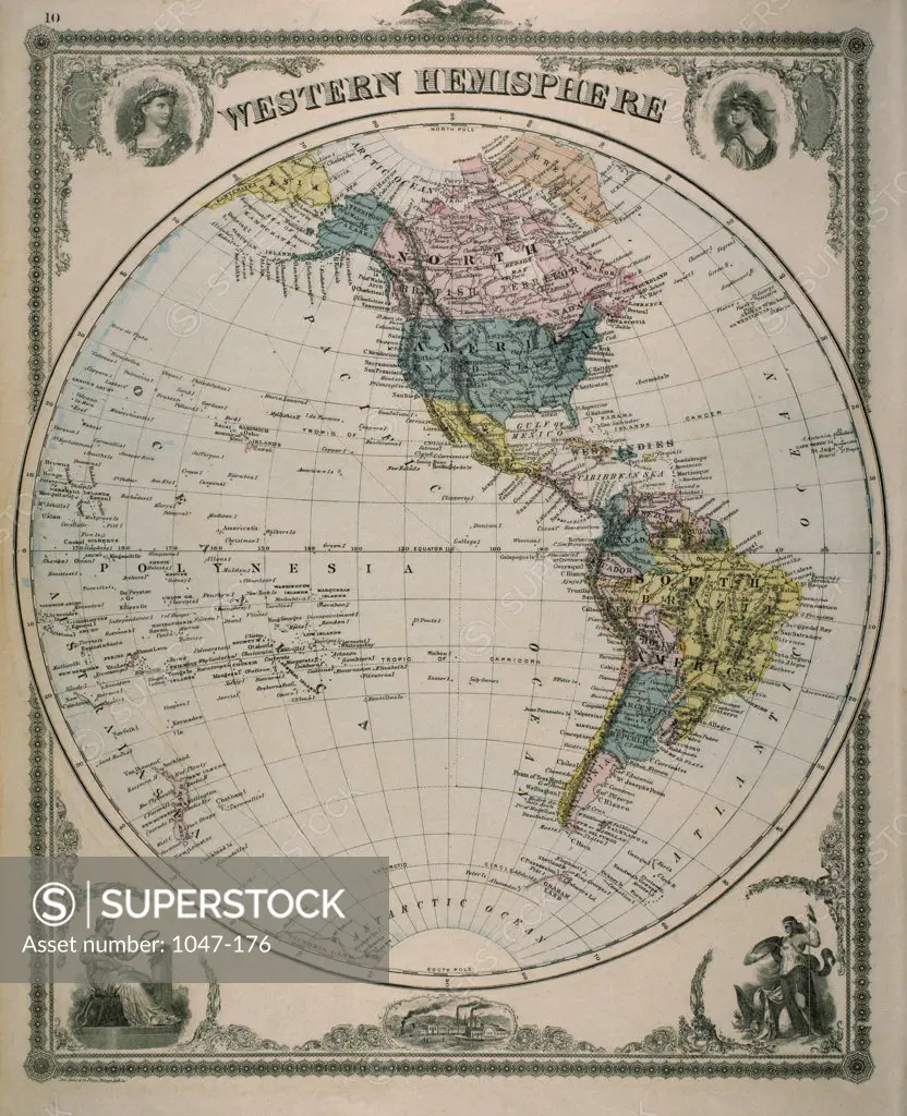 Map Of Western Hemisphere  1875   